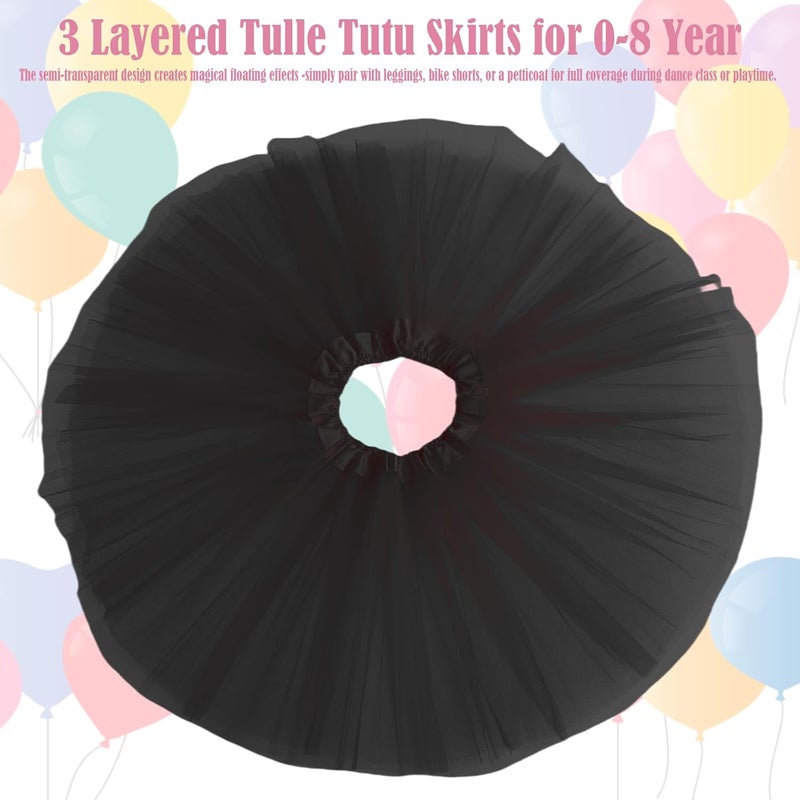 WINROLA Girls Tutu Skirt 3 Layered Tulle Tutu Skirts for 0-8 Year, Birthday Dance Kids Halloween Costume Cosplay Party Supplies - Image 4